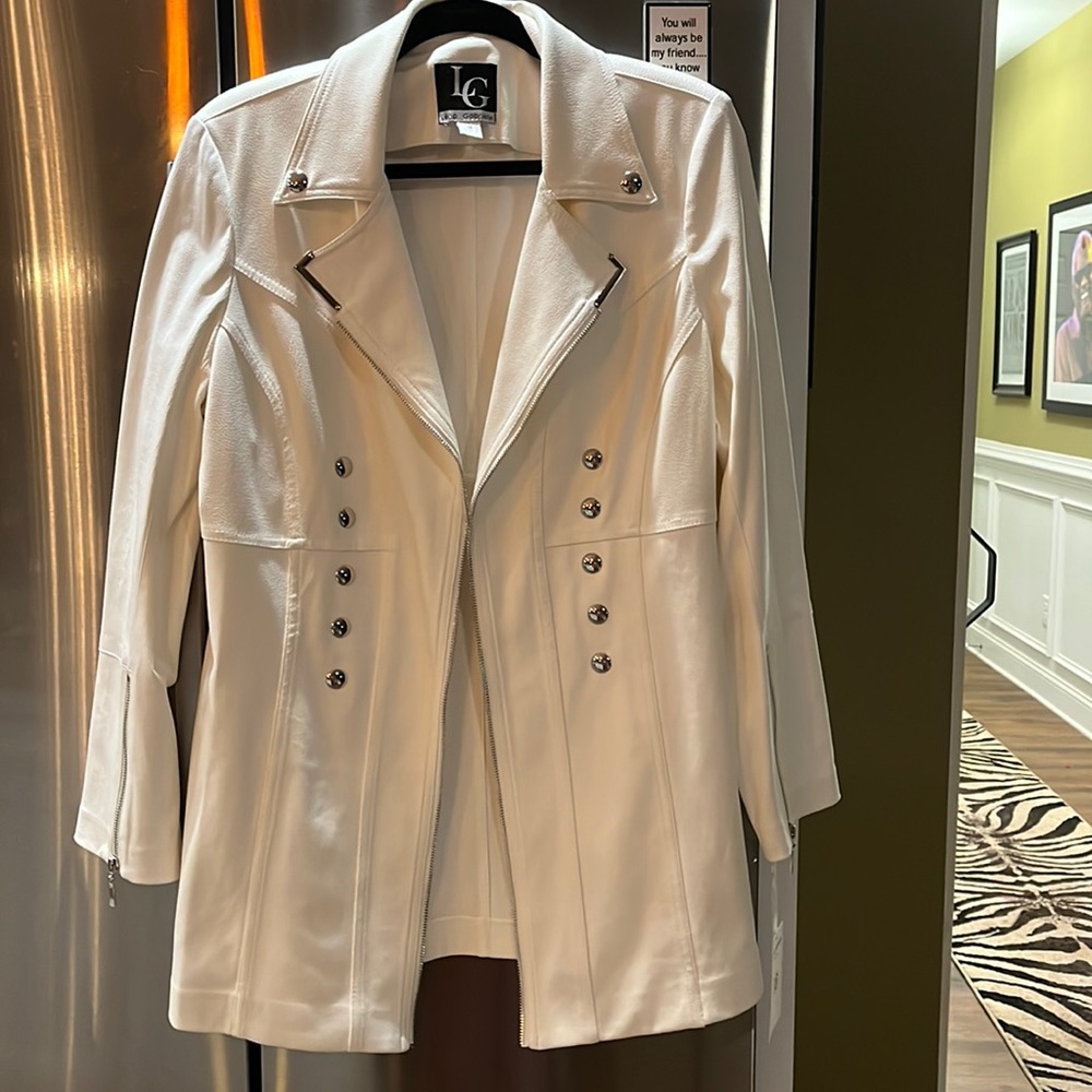 White Ultra Suede dress jacket